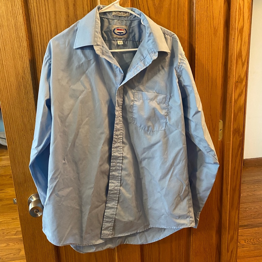 All American Light Blue Button-Down Dress Shirt | 16.5 Neck | 34/35